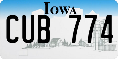 IA license plate CUB774