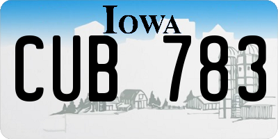 IA license plate CUB783