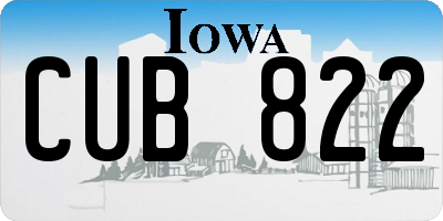IA license plate CUB822