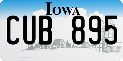 IA license plate CUB895