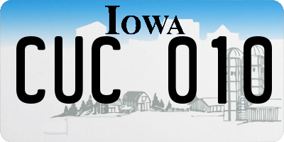 IA license plate CUC010