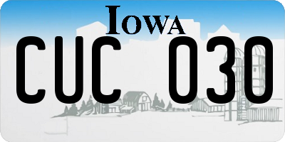 IA license plate CUC030