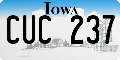 IA license plate CUC237