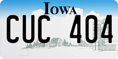 IA license plate CUC404