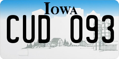 IA license plate CUD093
