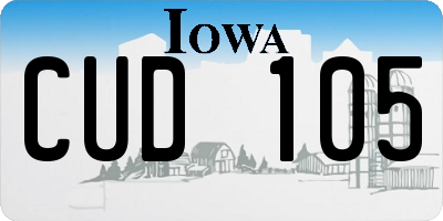 IA license plate CUD105