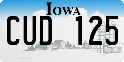 IA license plate CUD125