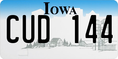 IA license plate CUD144