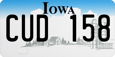 IA license plate CUD158