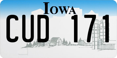 IA license plate CUD171