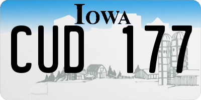 IA license plate CUD177