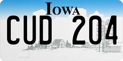 IA license plate CUD204