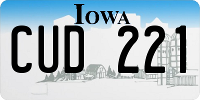 IA license plate CUD221