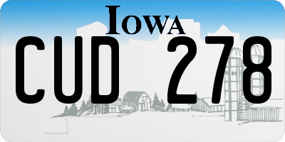 IA license plate CUD278