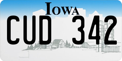 IA license plate CUD342