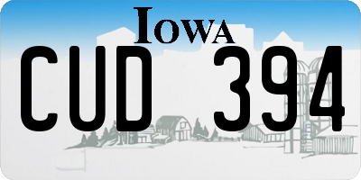 IA license plate CUD394