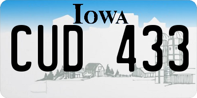 IA license plate CUD433