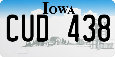 IA license plate CUD438