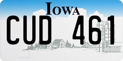 IA license plate CUD461