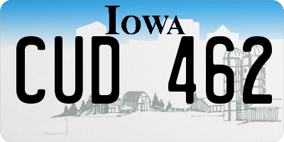 IA license plate CUD462