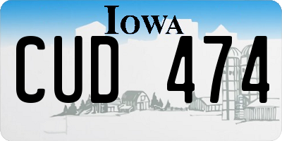 IA license plate CUD474