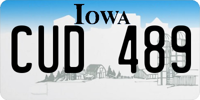 IA license plate CUD489