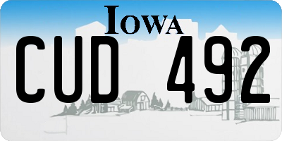 IA license plate CUD492