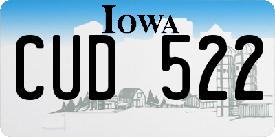 IA license plate CUD522