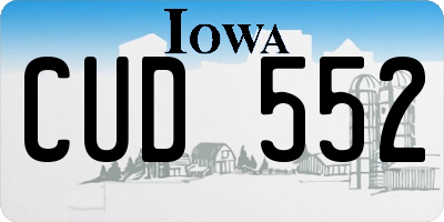 IA license plate CUD552