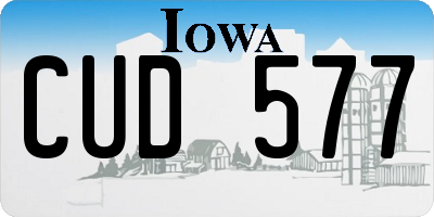 IA license plate CUD577
