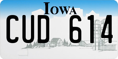 IA license plate CUD614