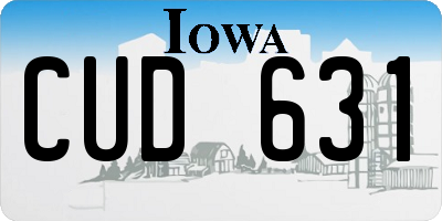 IA license plate CUD631