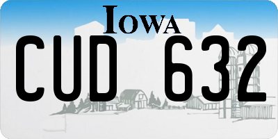 IA license plate CUD632