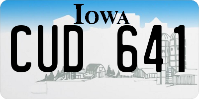 IA license plate CUD641