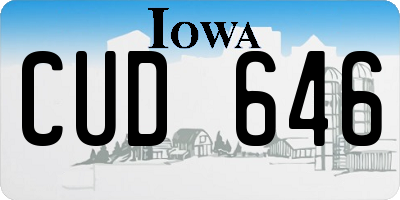IA license plate CUD646
