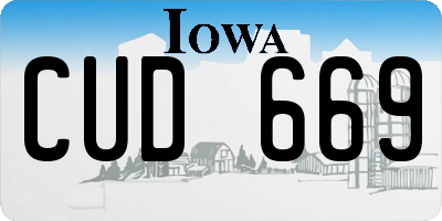 IA license plate CUD669