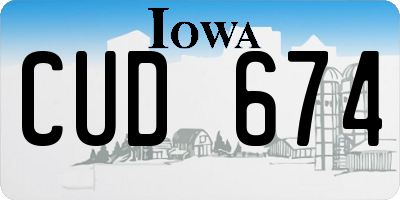 IA license plate CUD674
