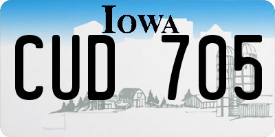 IA license plate CUD705