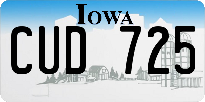 IA license plate CUD725