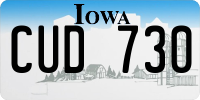 IA license plate CUD730