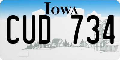 IA license plate CUD734