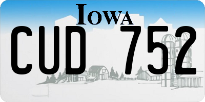 IA license plate CUD752