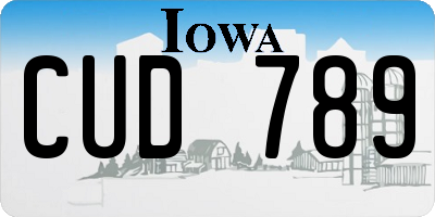 IA license plate CUD789