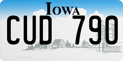 IA license plate CUD790