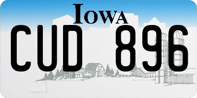 IA license plate CUD896