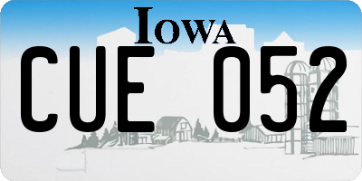 IA license plate CUE052