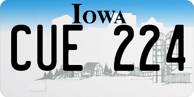 IA license plate CUE224