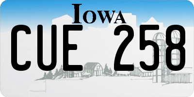 IA license plate CUE258