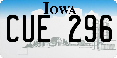 IA license plate CUE296