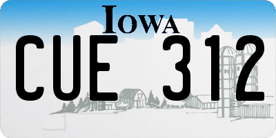 IA license plate CUE312